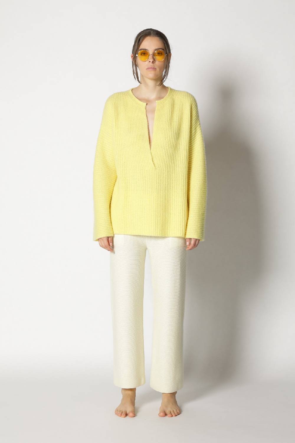 Sminfinity Fluffy Rib Jumper + Garter Cropped Pants