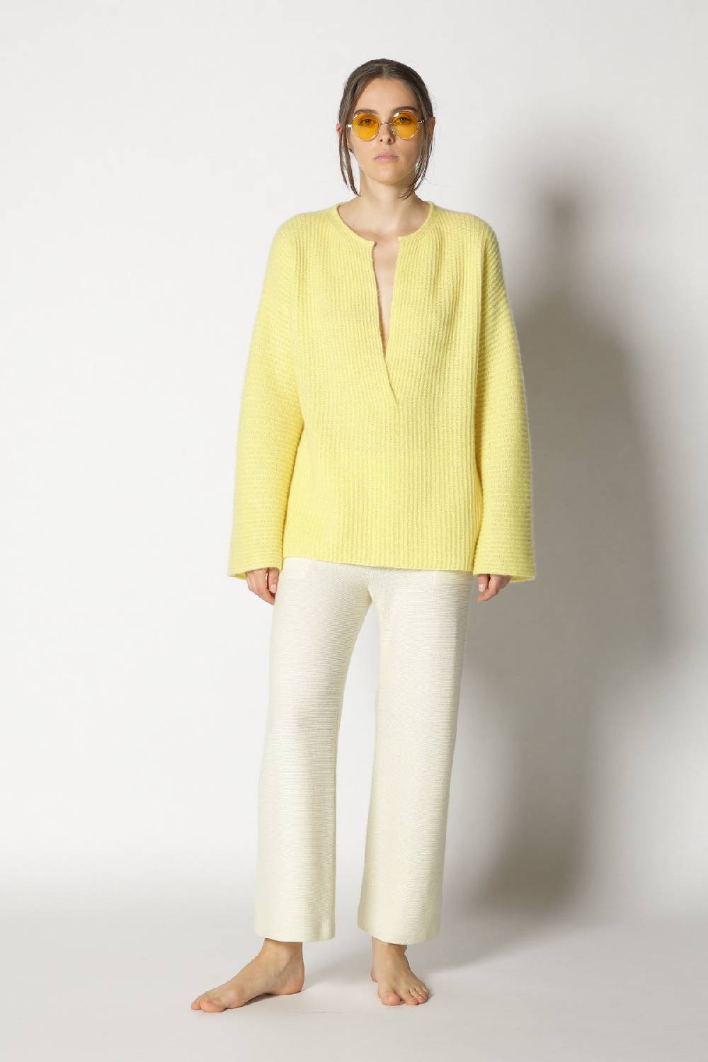 Sminfinity fluffy rib jumper + garter cropped pants