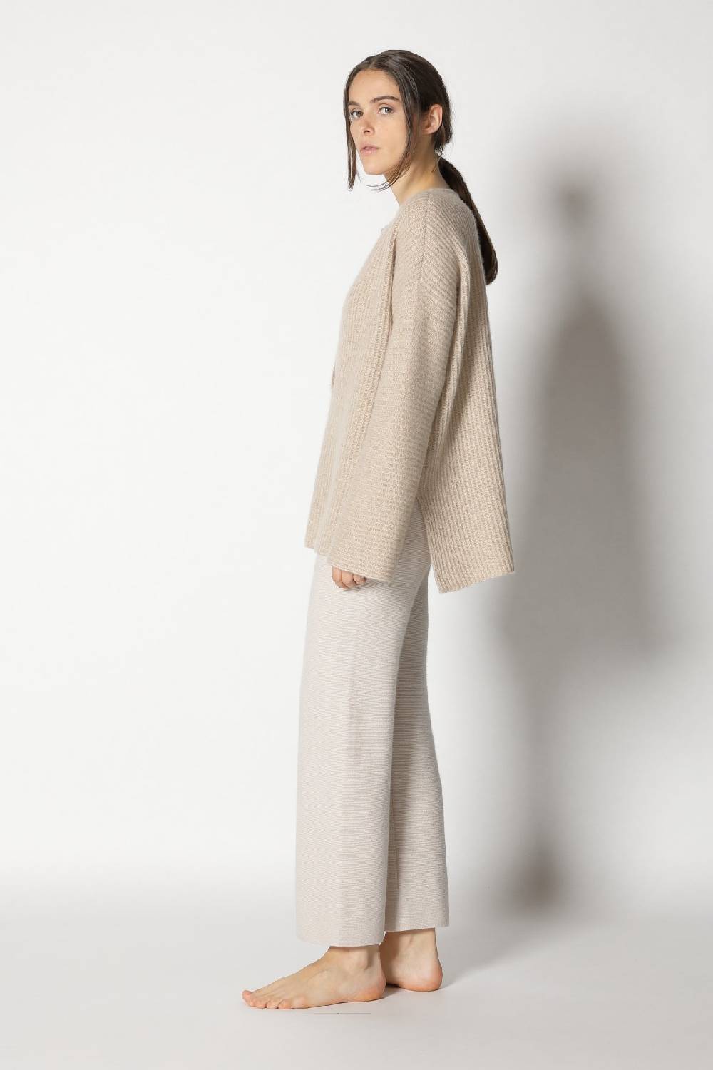 Sminfinity Fluffy Rib Jumper + Garter Cropped Pants