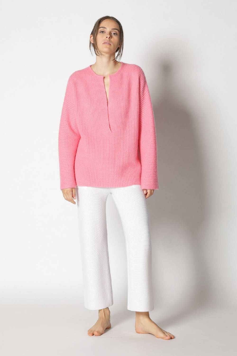 Sminfinity fluffy rib jumper + garter cropped pants