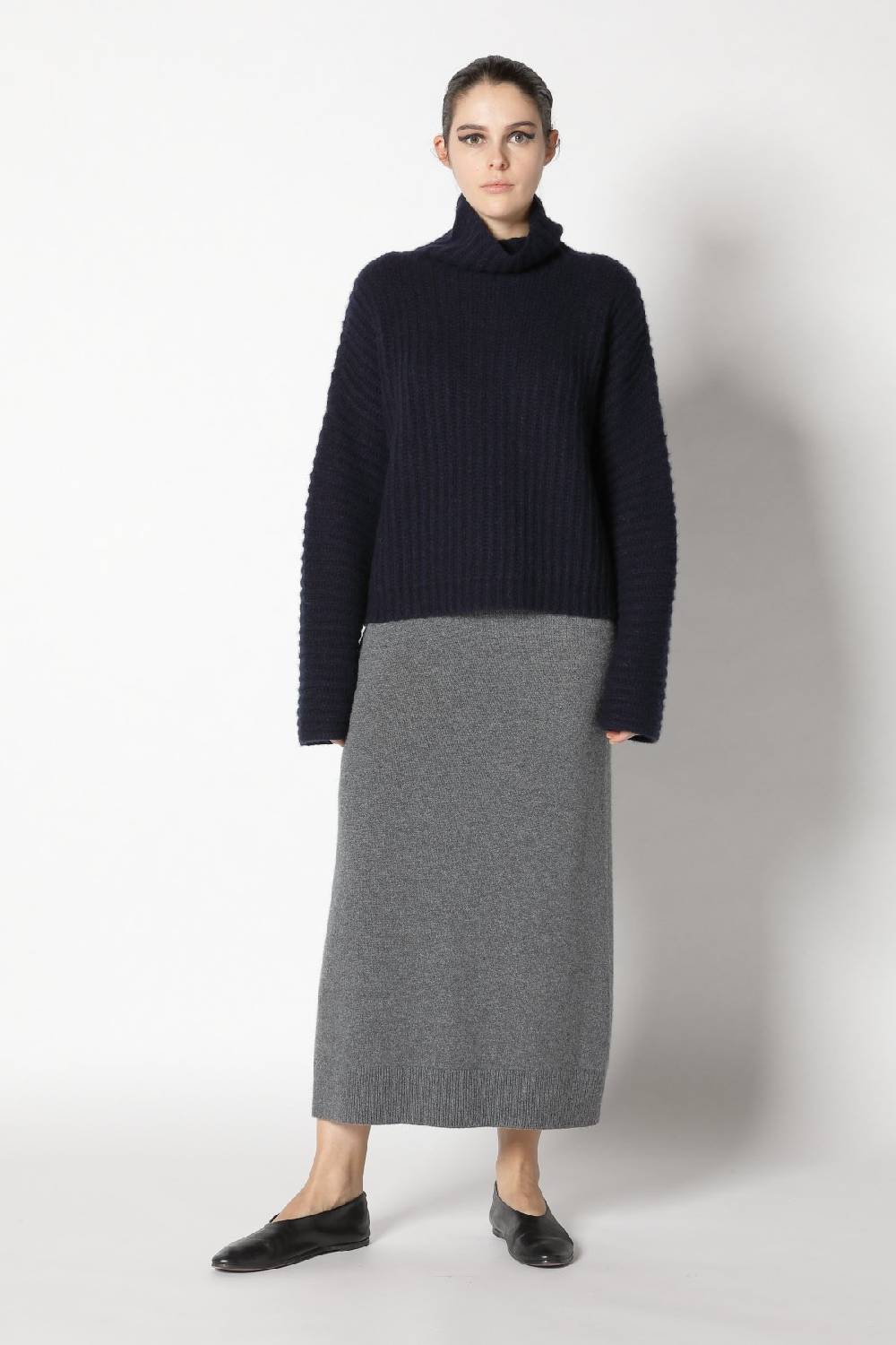 Sminfinity fluffy rib turtle + pure A skirt Sminfinity fluffy rib turtle + pure A skirt