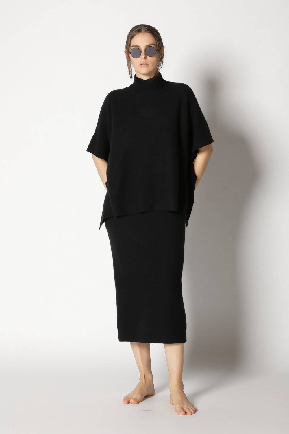 Sminfinity Garter Cape Top + Garter Maxi Dress