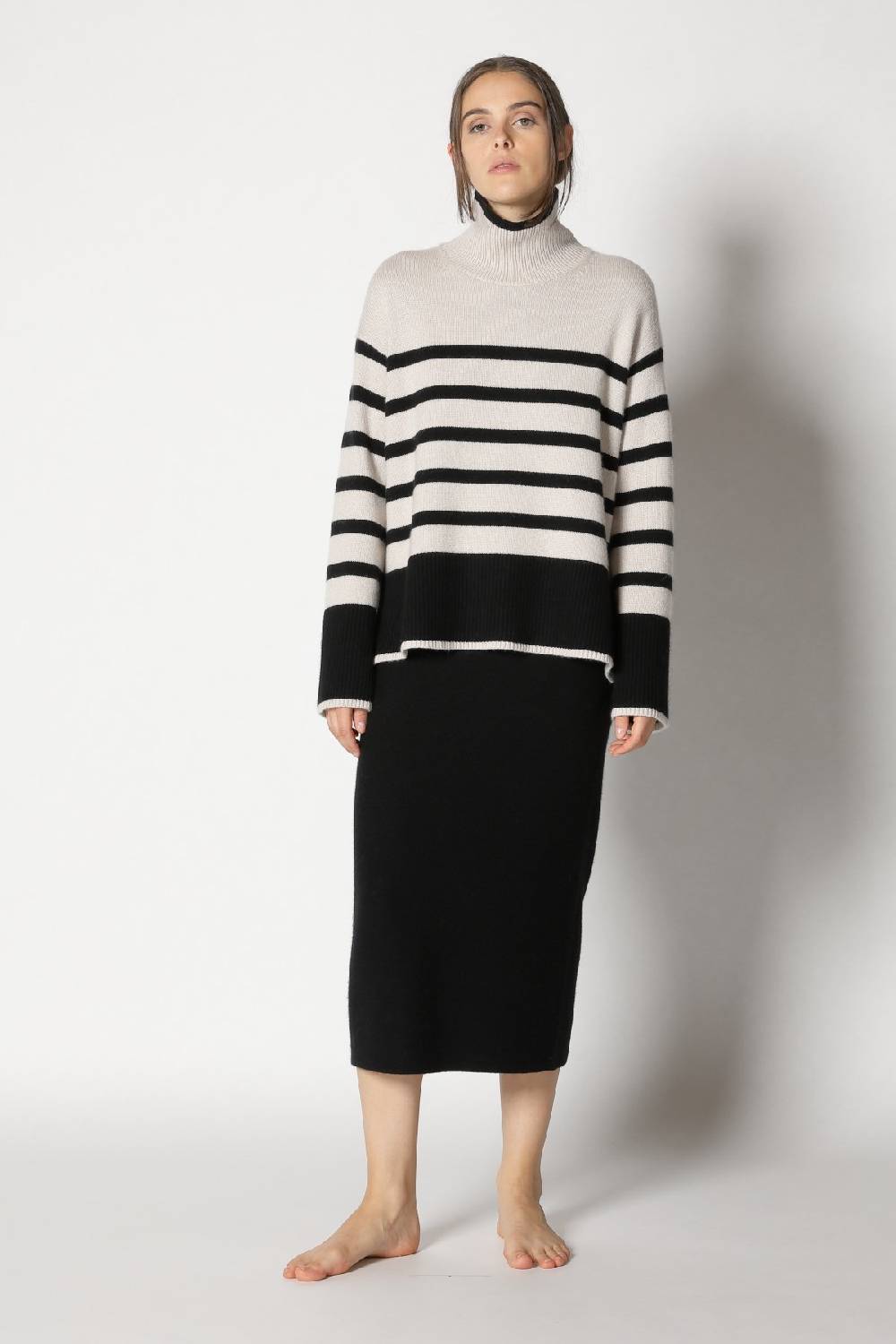 Sminfinity Garter Maxi Dress + Slouchy Stripe Turtle