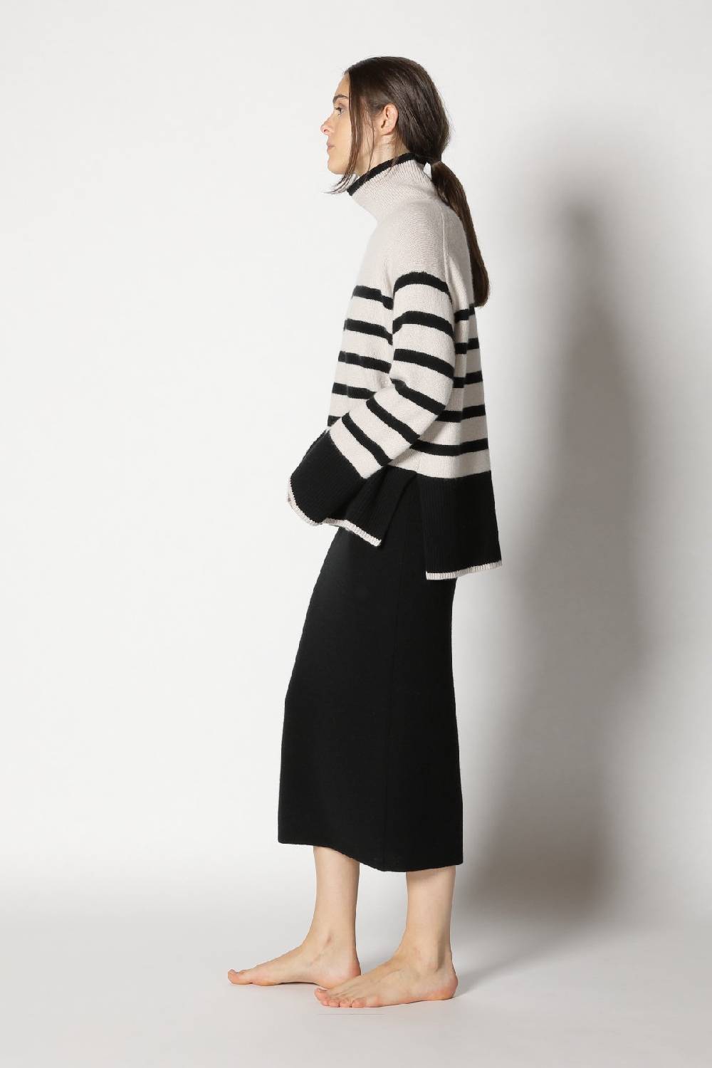 Sminfinity garter maxi dress + slouchy stripe turtle