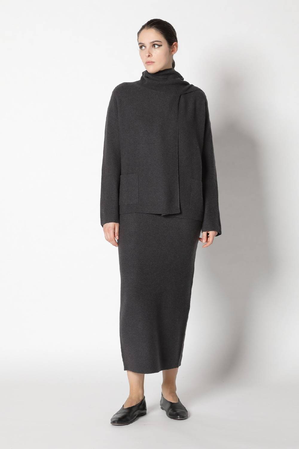 Sminfinity garter scarf jacket + garter maxi skirt Sminfinity garter scarf jacket + garter maxi skirt