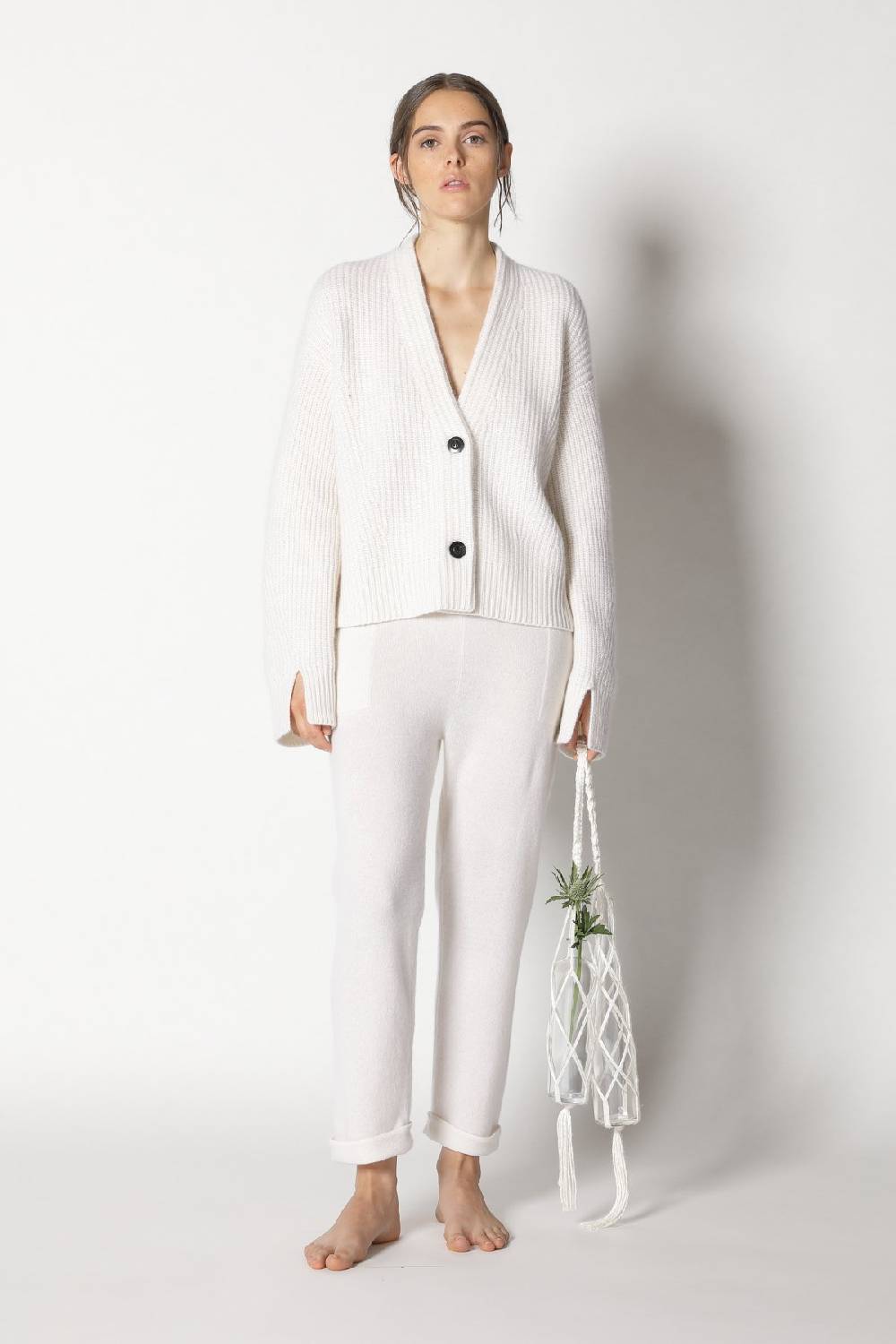 Sminfinity icon rib cardigan + pure boat pants