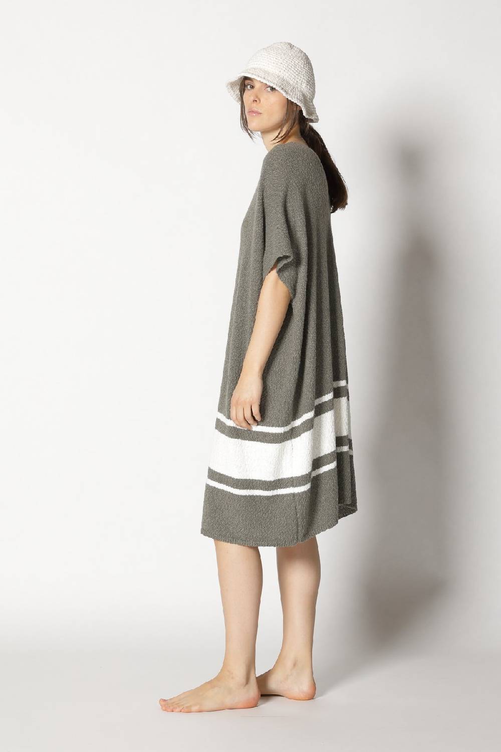 Sminfinity Nubbly Striped Cape Dress