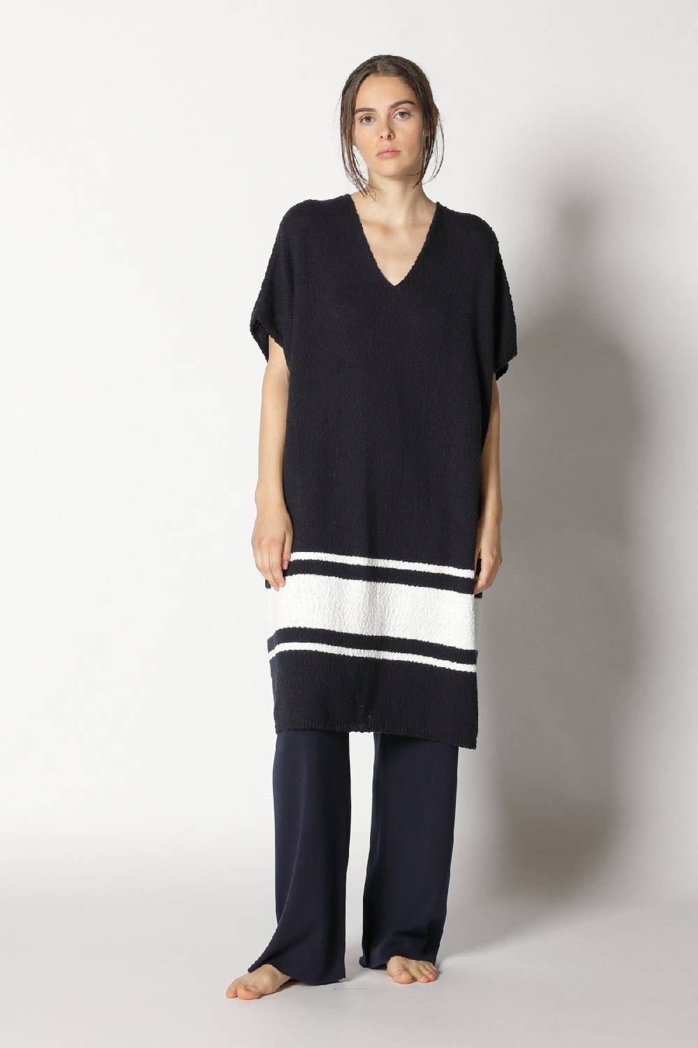 Sminfinity Nubbly Striped Cape Dress