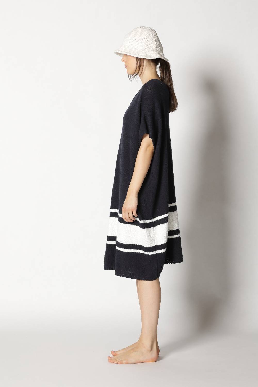 Sminfinity Nubbly Striped Cape Dress