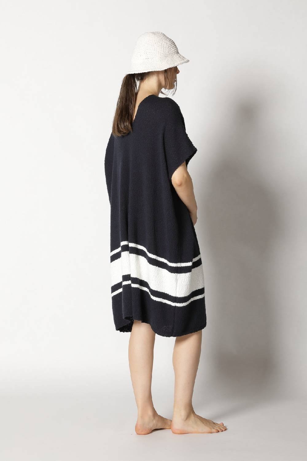 Sminfinity Nubbly Striped Cape Dress