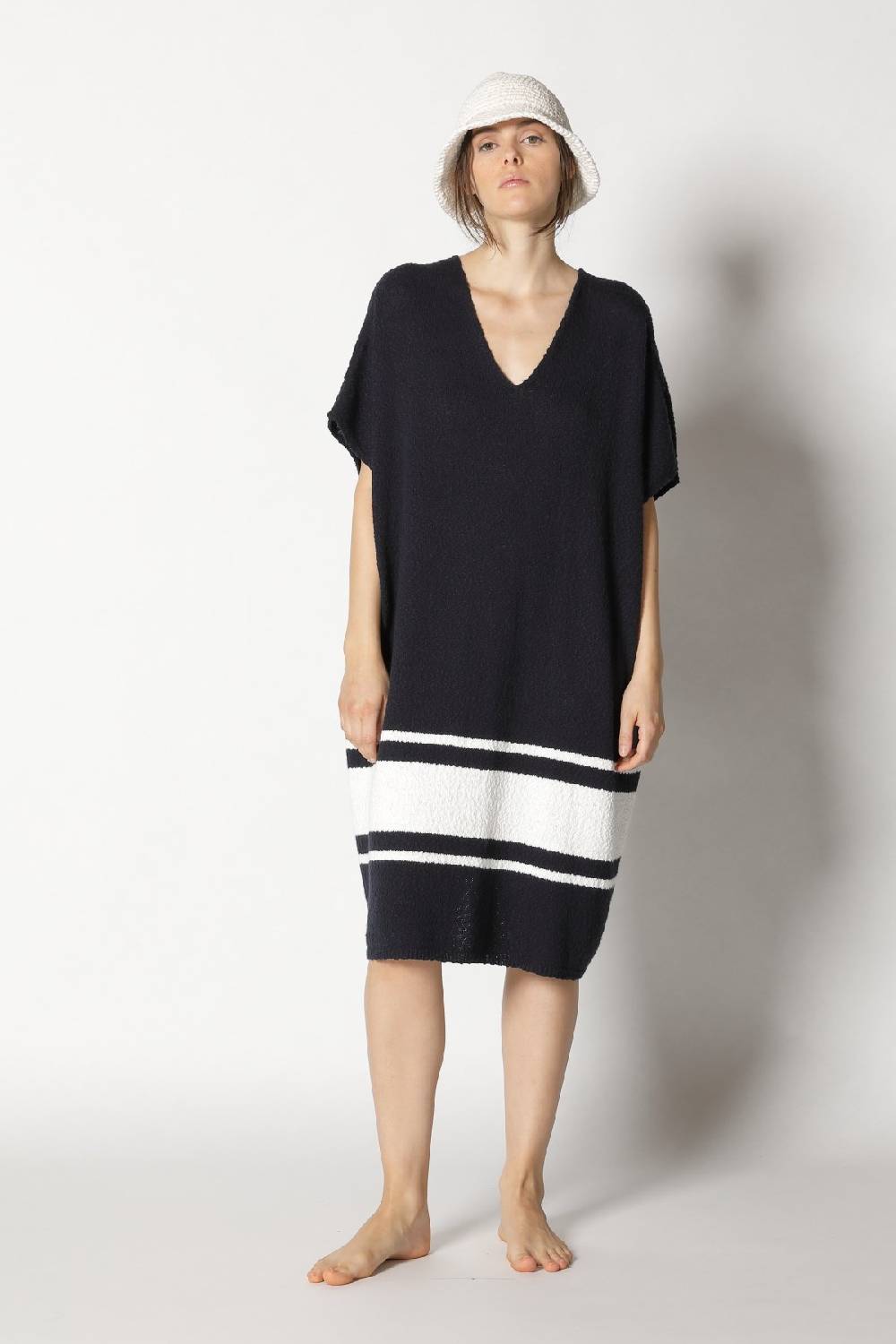 Sminfinity nubbly striped cape dress