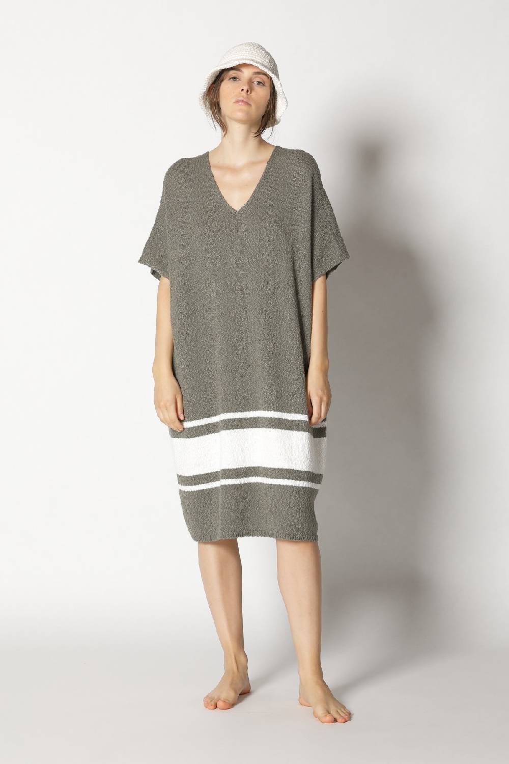 Sminfinity nubbly striped cape dress