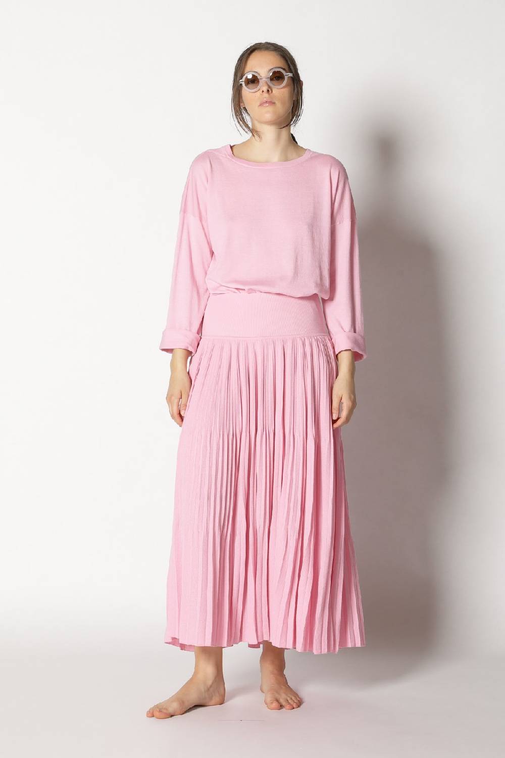 Sminfinity Pima Boatneck + Pima Pleat Skirt