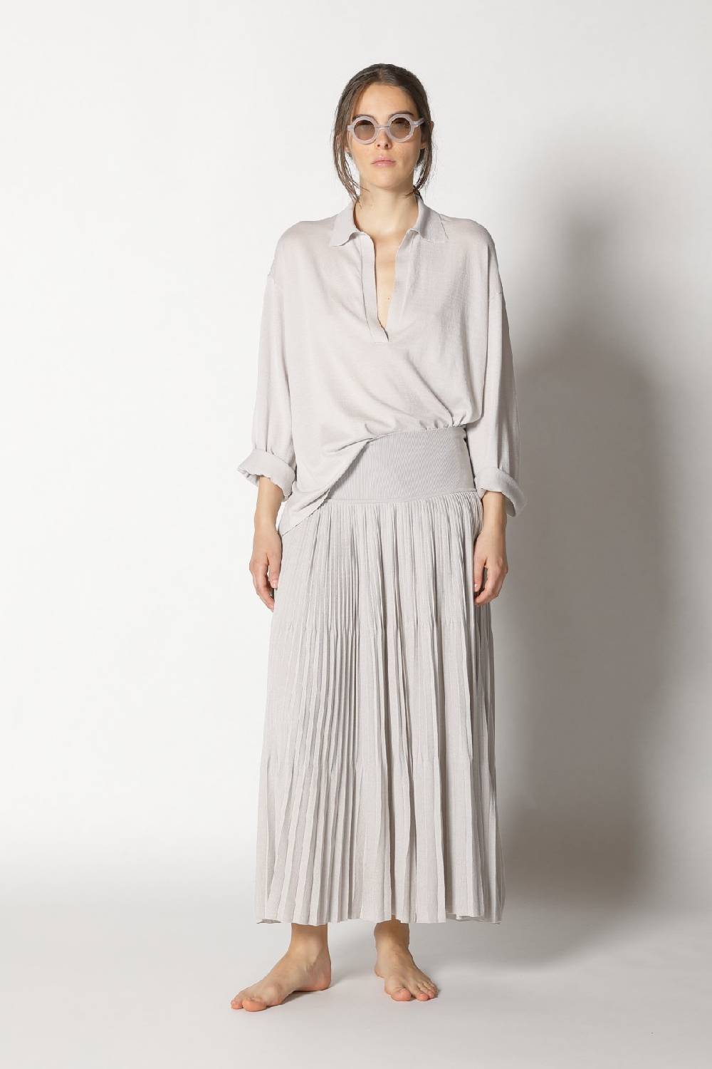 Sminfinity Pima Shirt + Pima Pleat Skirt