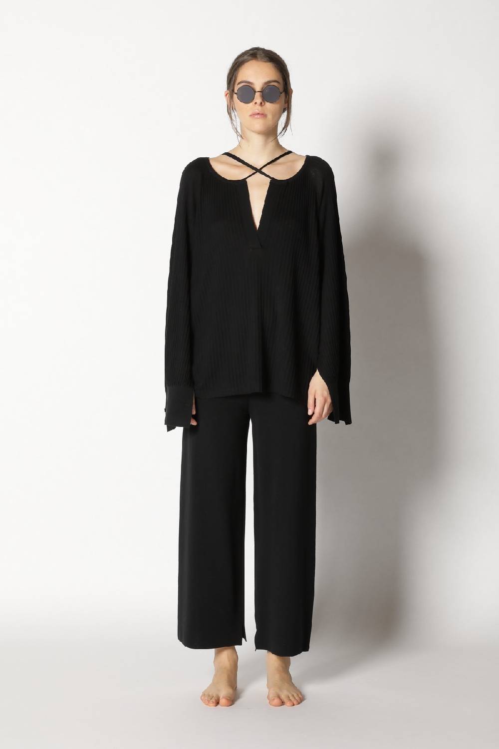 Sminfinity plissé drape tunic + milano culotte