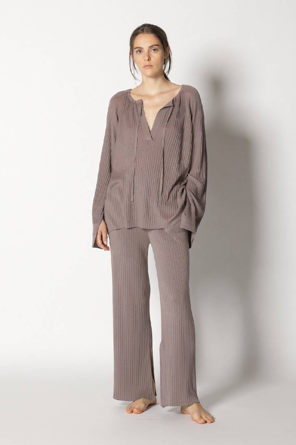 Sminfinity plissé drape tunic + plissé palazzo Sminfinity plissé drape tunic + plissé palazzo