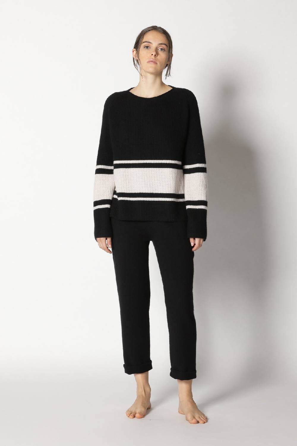 Sminfinity pure triped rib jumper + pure boat pants