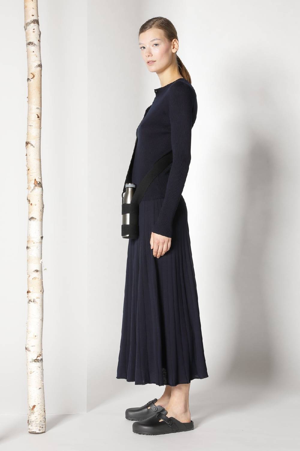 Sminfinity Silky Rib Crew Cardi + Silky Rib Skirt