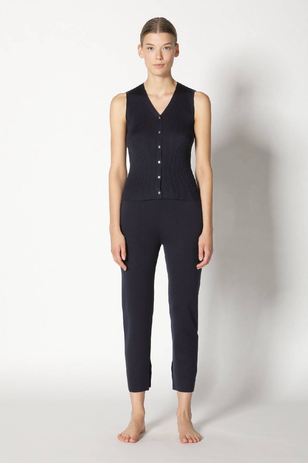 Sminfinity Silky Rib Vest + Silky Cropped Pants