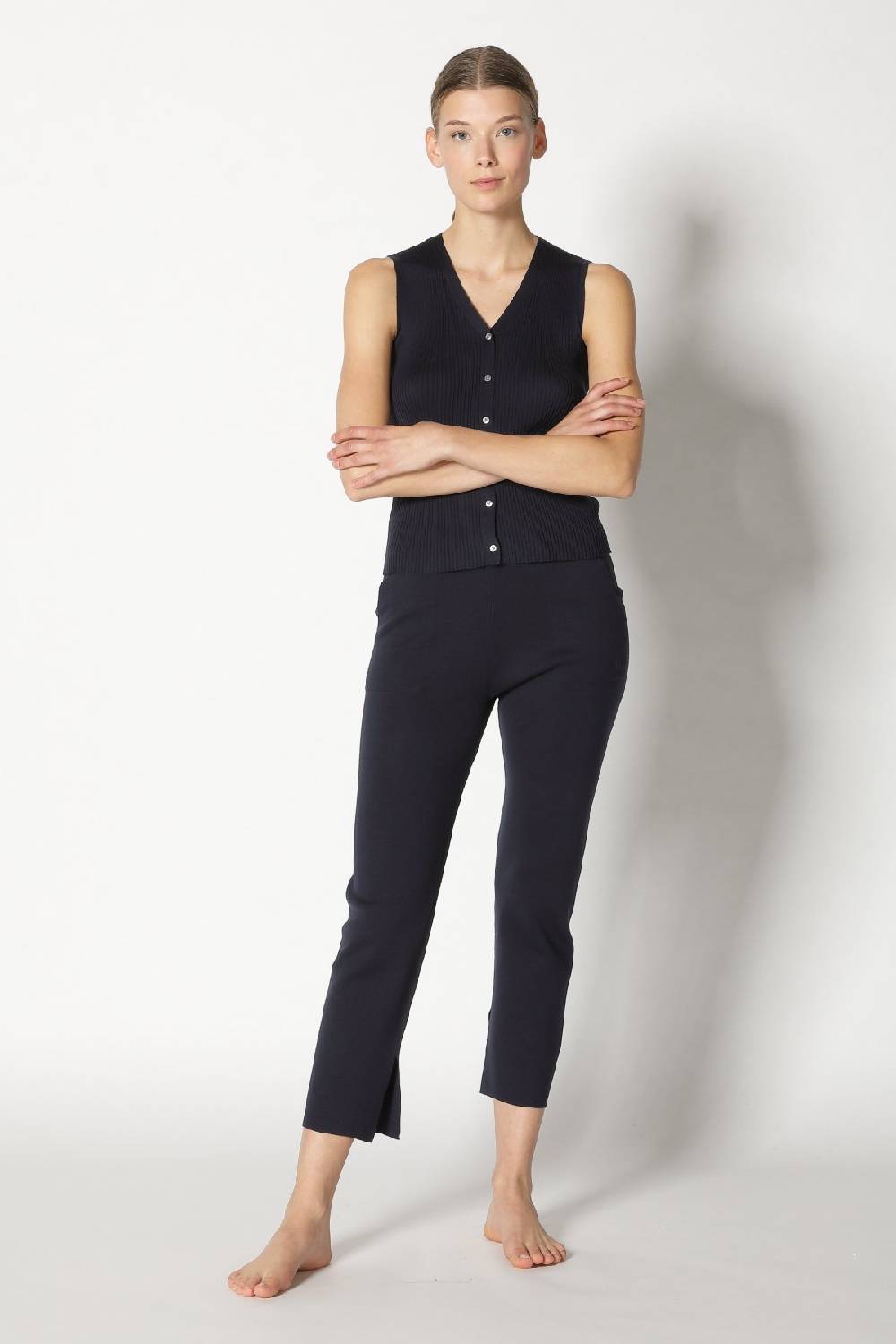 Sminfinity Silky Rib Vest + Silky Cropped Pants