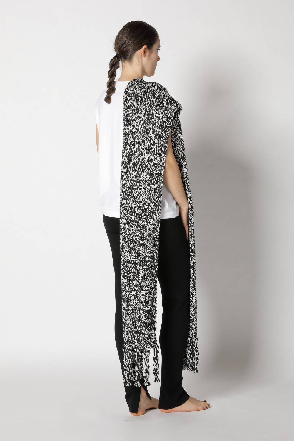 Sminfinity Stretchy Shell Top + Milano Slim Cut Pants + Contrast Mouliné Scarf