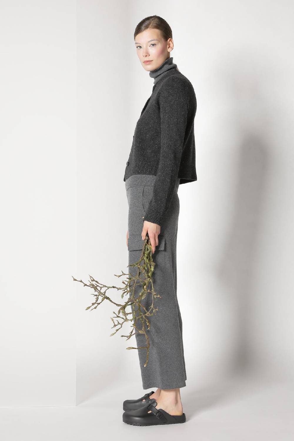 Sminfinity Tweed Crew Jacket + Chilly Fitted Turtleneck + Chilly Cargo Pants