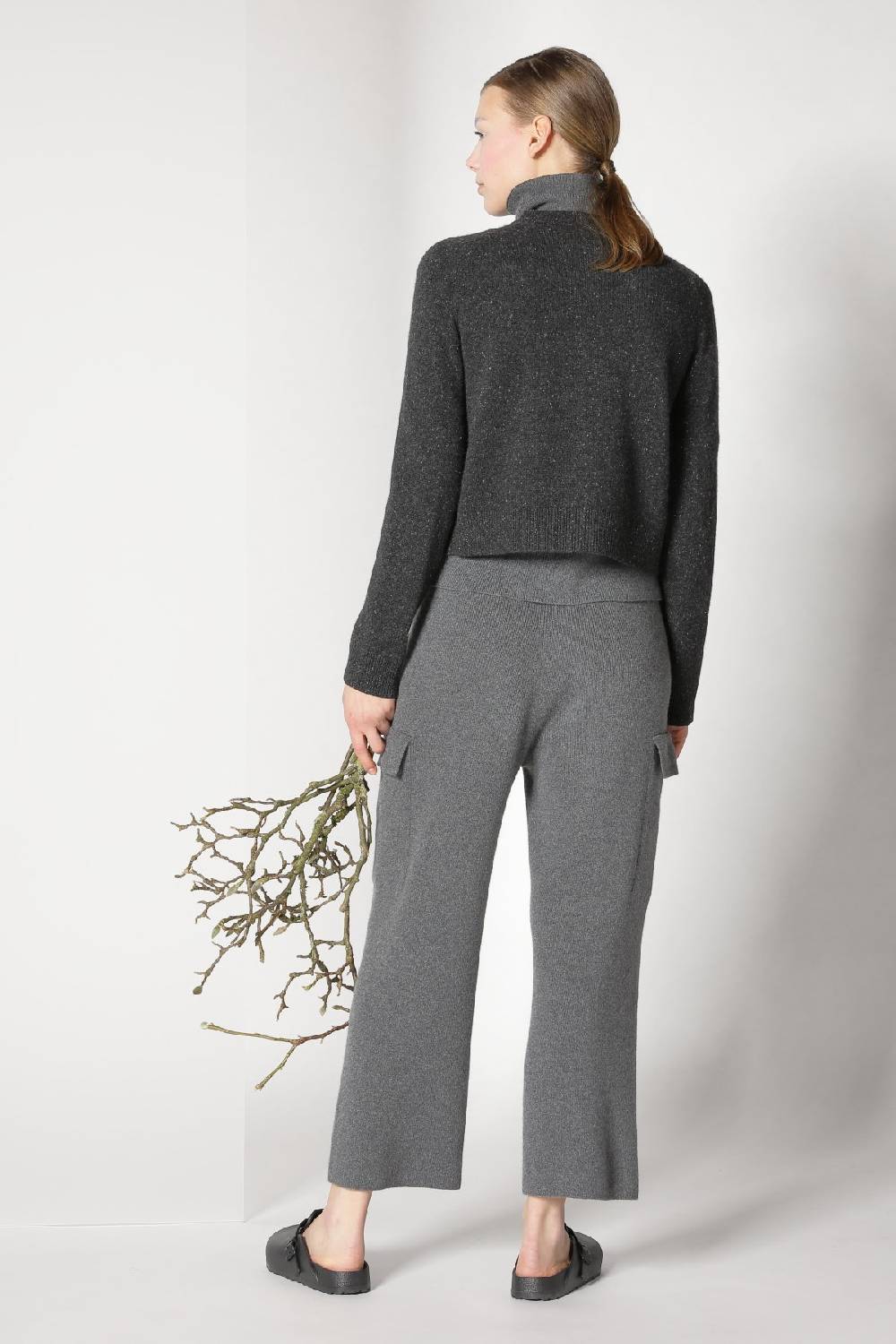 Sminfinity Tweed Crew Jacket + Chilly Fitted Turtleneck + Chilly Cargo Pants