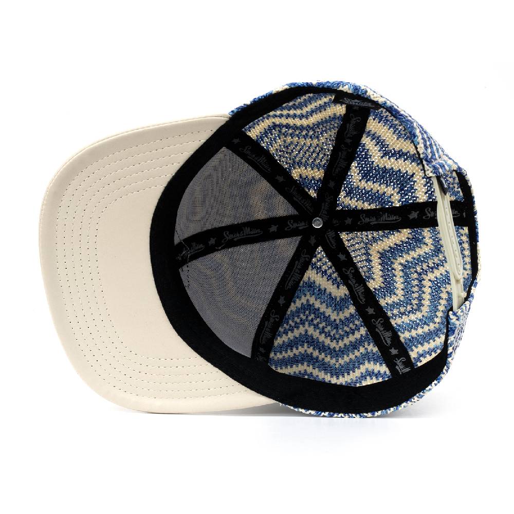 Smith & Miller Bast Flat Unisex Snapback Cap , Blue - Stone