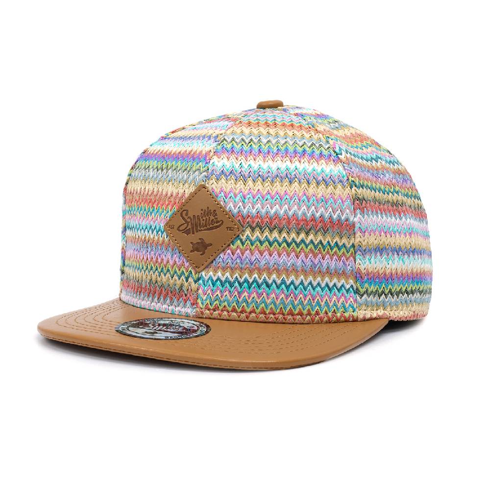 Smith & Miller Bast Flat Unisex Snapback Cap, multicolor - brown