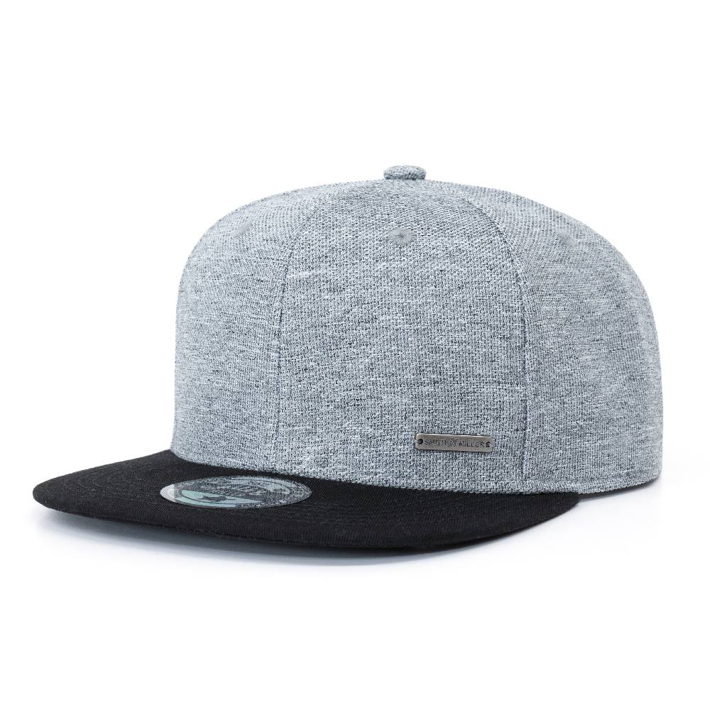 Smith & Miller Gabbs Unisex Snapback Cap, heather light grey-black