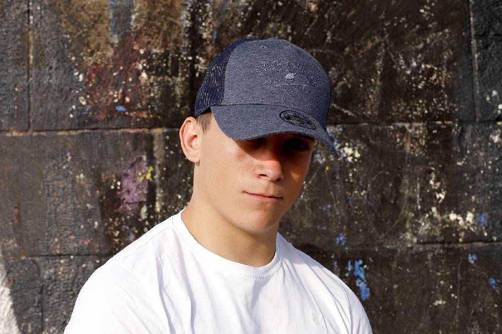 Smith & Miller Pico Rivera Unisex Trucker Cap, Heather Navy