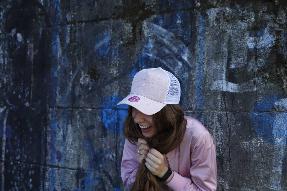 Smith & Miller Pico Rivera Women Trucker Cap, Heather Lt.pink - White