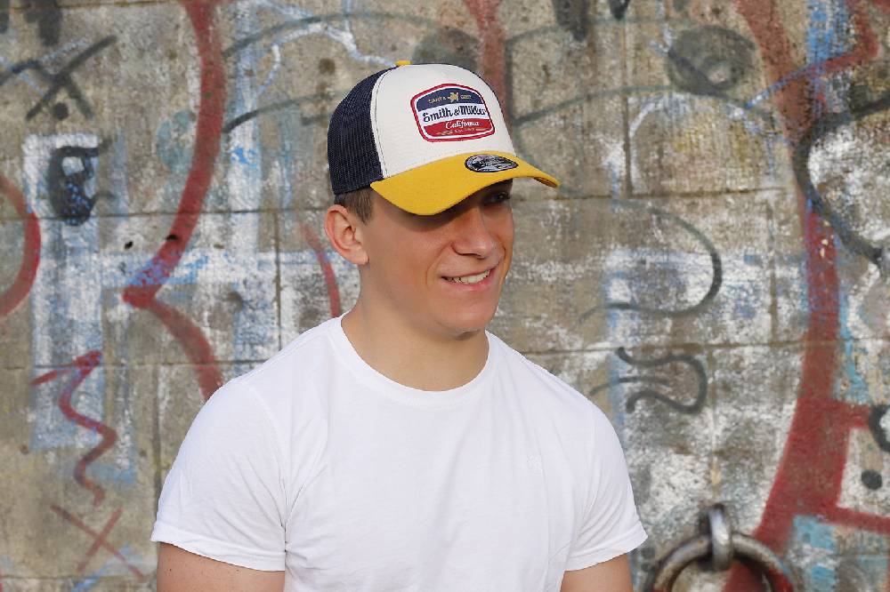 Smith & Miller Vicent Unisex Trucker Cap, Stone - Mango