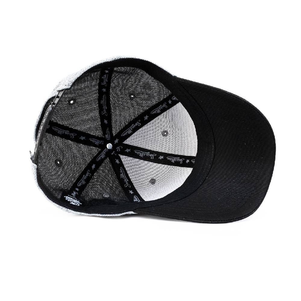 Smith & Miller Tencel Curved Cap, Heather Lt.grey - Black