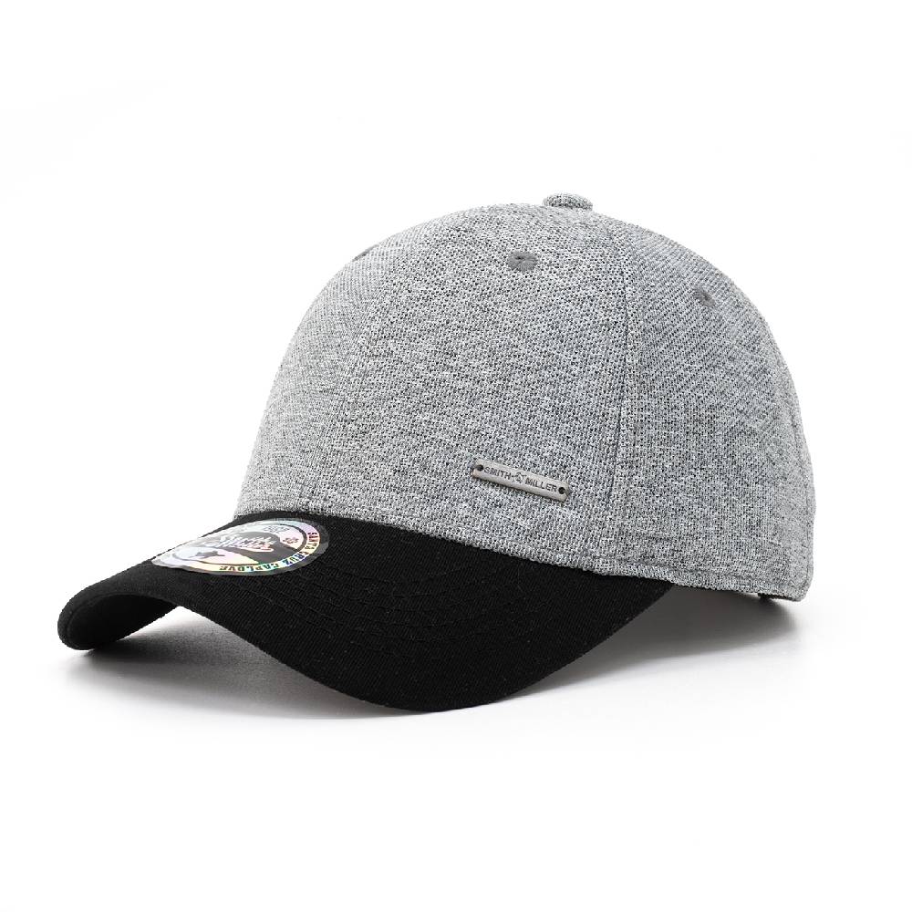 Smith & Miller Tencel Curved Cap, heather lt.grey - black