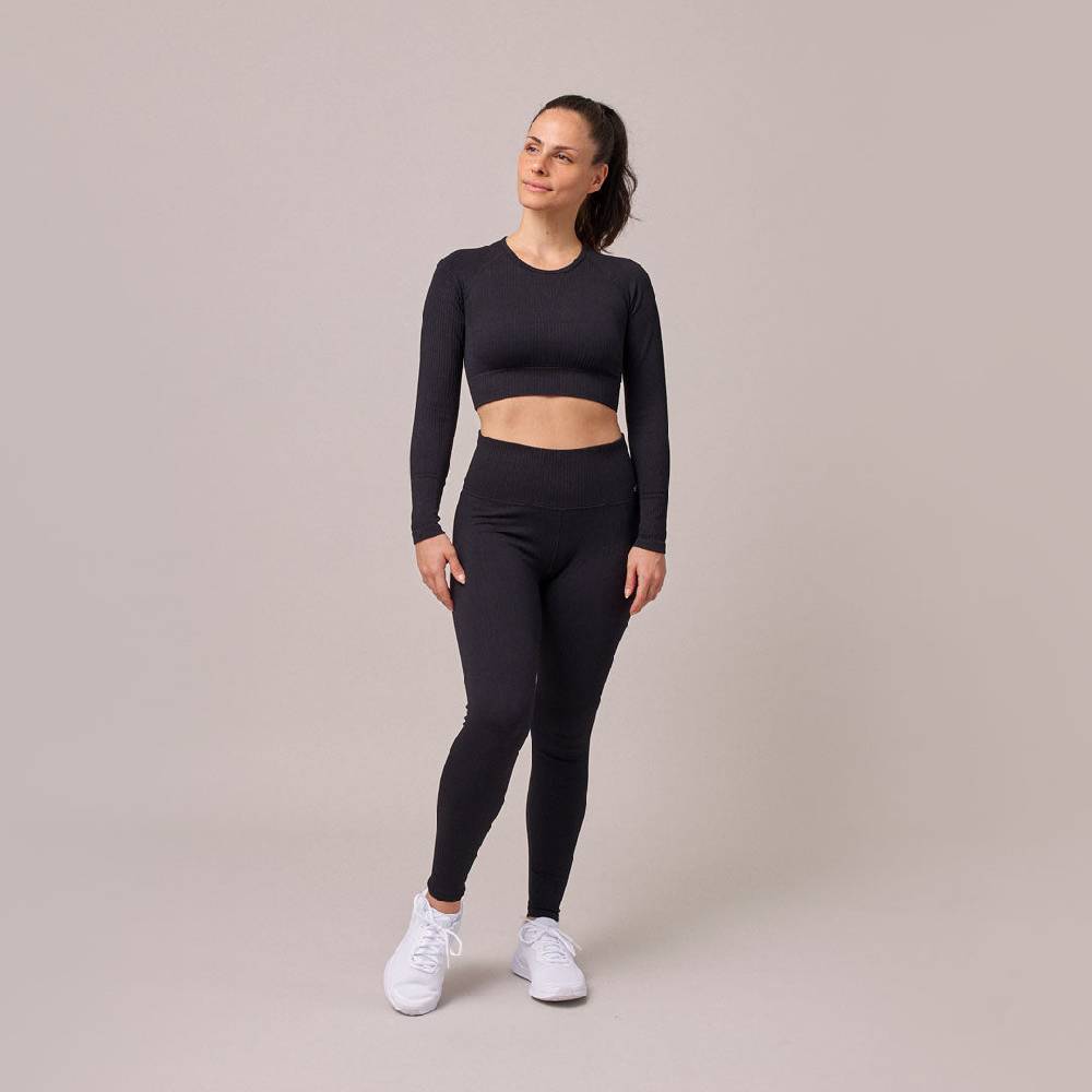 Snocks Geripptes Sportshirt Langarm Damen Aus Recyceltem Polyamid