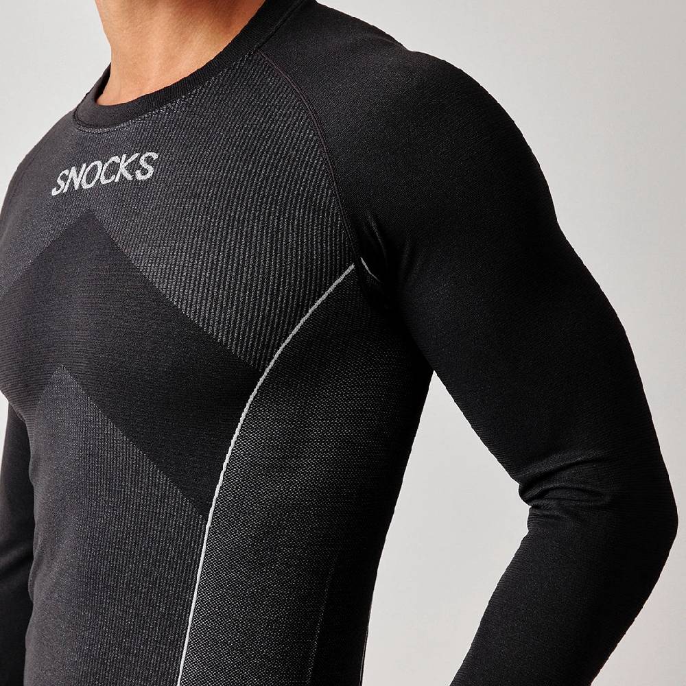 Snocks Thermounterwäsche Herren Mit Daumenloch Aus Recyceltem Polyester