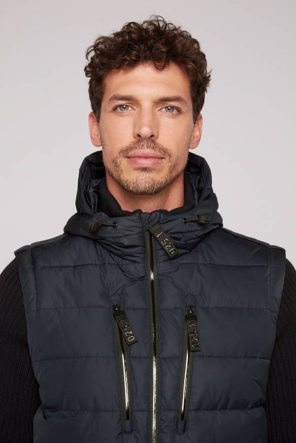 Soccx 2-in-1 Steppweste Mit Abtrennbaren Ärmeln Blue Navy