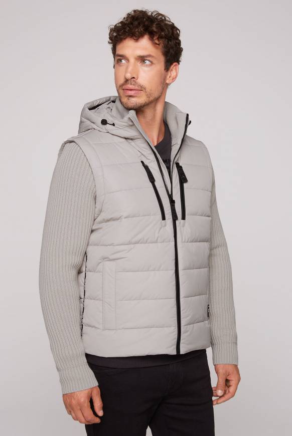 Soccx 2-in-1 Steppweste mit abtrennbaren Ärmeln light grey
