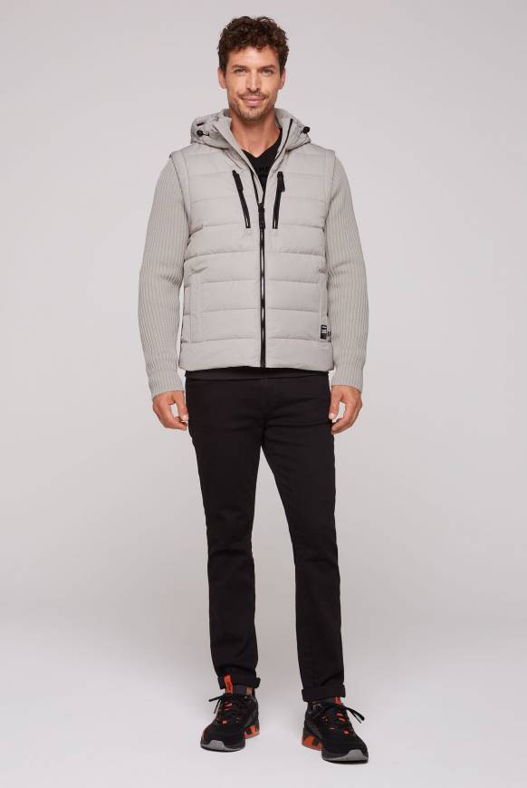 Soccx 2-in-1 Steppweste Mit Abtrennbaren Ärmeln Light Grey