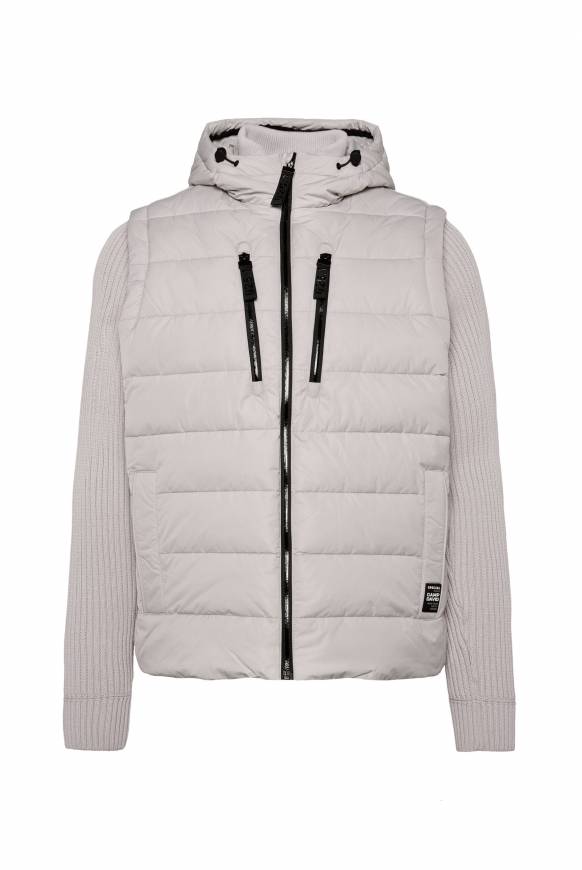 Soccx 2-in-1 Steppweste Mit Abtrennbaren Ärmeln Light Grey