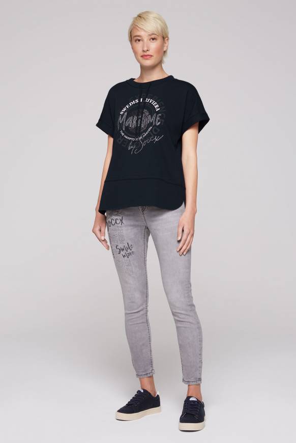 Soccx Ärmelloses Shirt Mit Artwork Aus Schmucksteinen Blue Navy