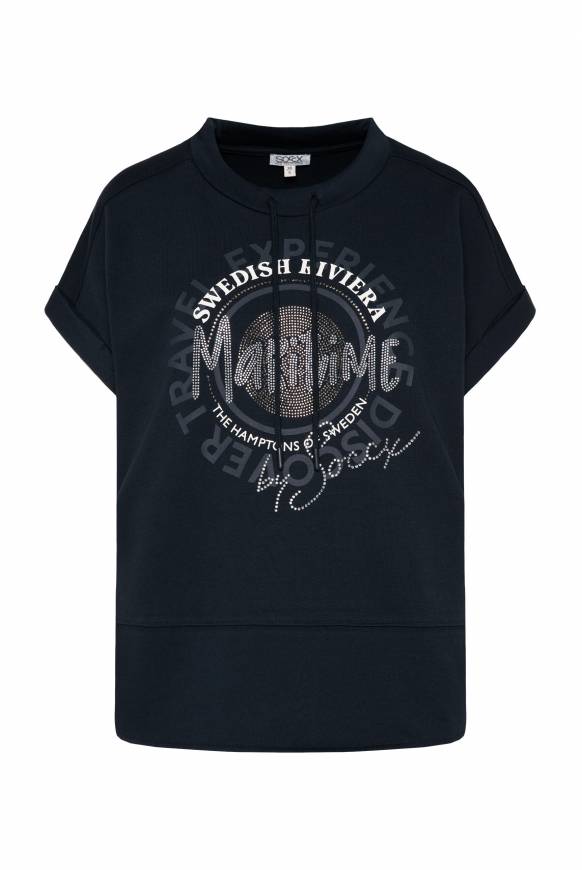 Soccx Ärmelloses Shirt Mit Artwork Aus Schmucksteinen Blue Navy