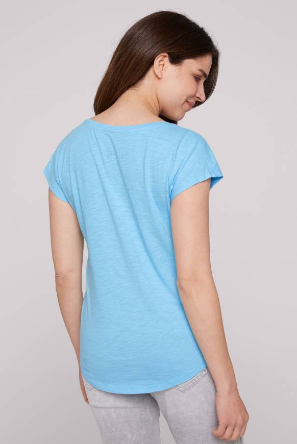 Soccx Ärmelloses Shirt Mit V-Ausschnitt Und Artwork Aqua