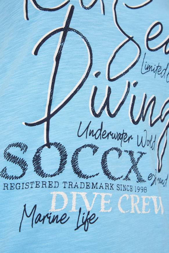 Soccx Ärmelloses Shirt Mit V-Ausschnitt Und Artwork Aqua