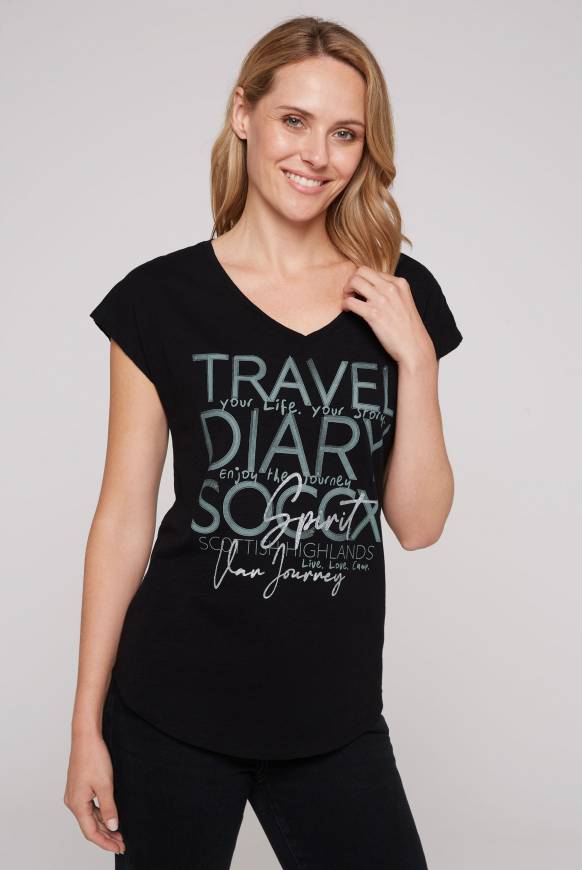 Soccx Ärmelloses Shirt mit V-Ausschnitt und Artwork black