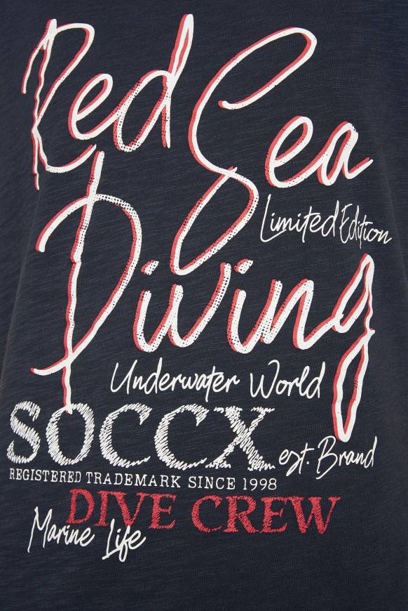 Soccx Ärmelloses Shirt Mit V-Ausschnitt Und Artwork Classic Navy