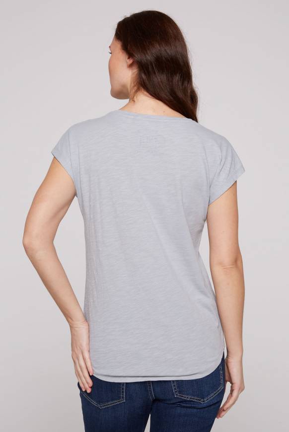 Soccx Ärmelloses Shirt Mit V-Ausschnitt Und Artwork Cozy Blue