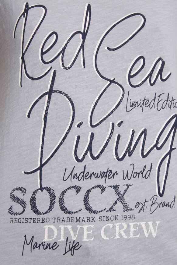 Soccx Ärmelloses Shirt Mit V-Ausschnitt Und Artwork Cozy Blue