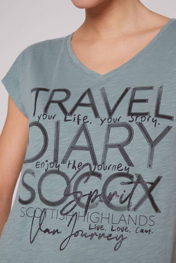Soccx Ärmelloses Shirt Mit V-Ausschnitt Und Artwork Grey Green